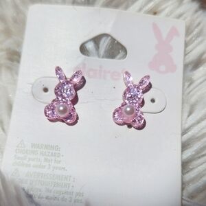 Claire's Pink Bunny Earrings